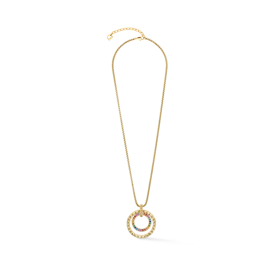 coeur-de-lion-halskette-circle-duo-rainbow-gold-35-mm image 1