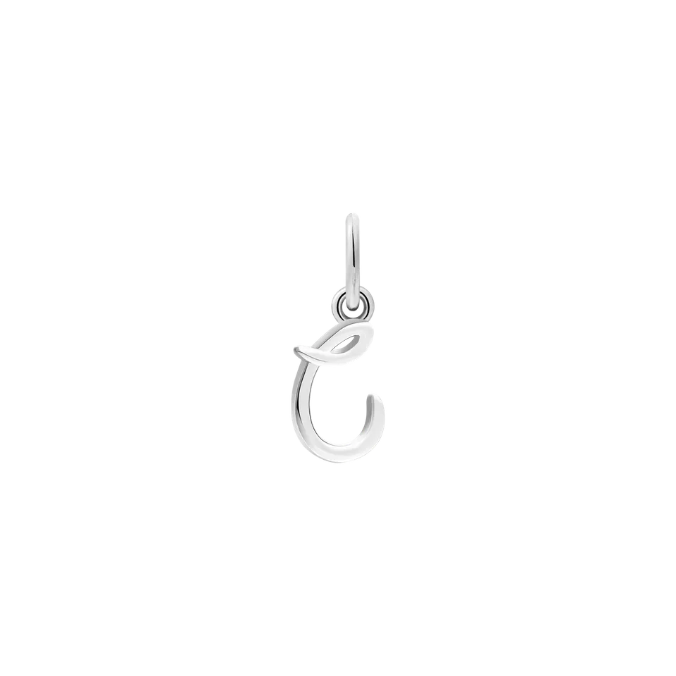 xenox-c-letter-italic-charm-925-sterlingsilber-rhodiniert-buchstabe-c image 1