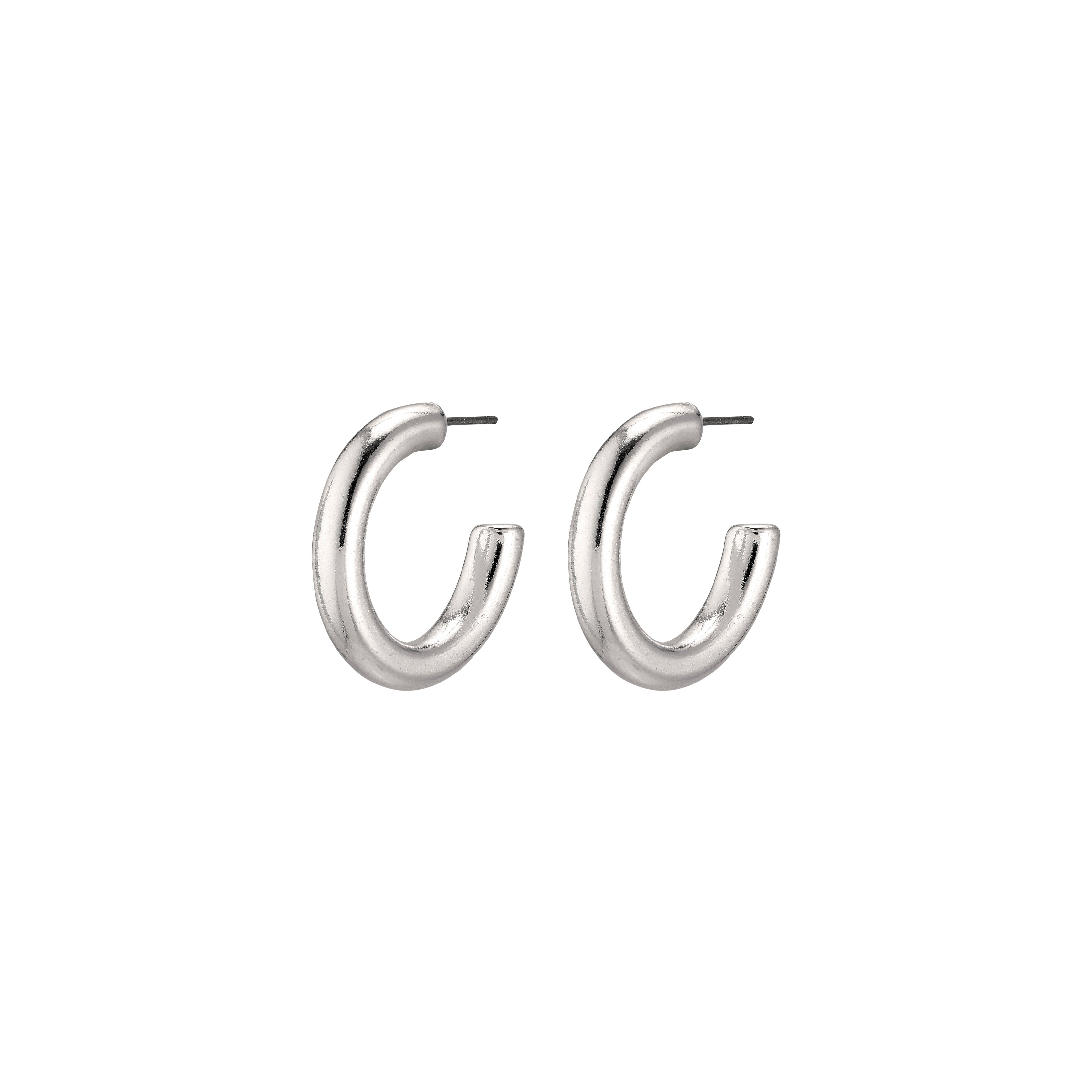 pilgrim-dolag-ohrringe-versilbert-chunky-half-hoops image 1