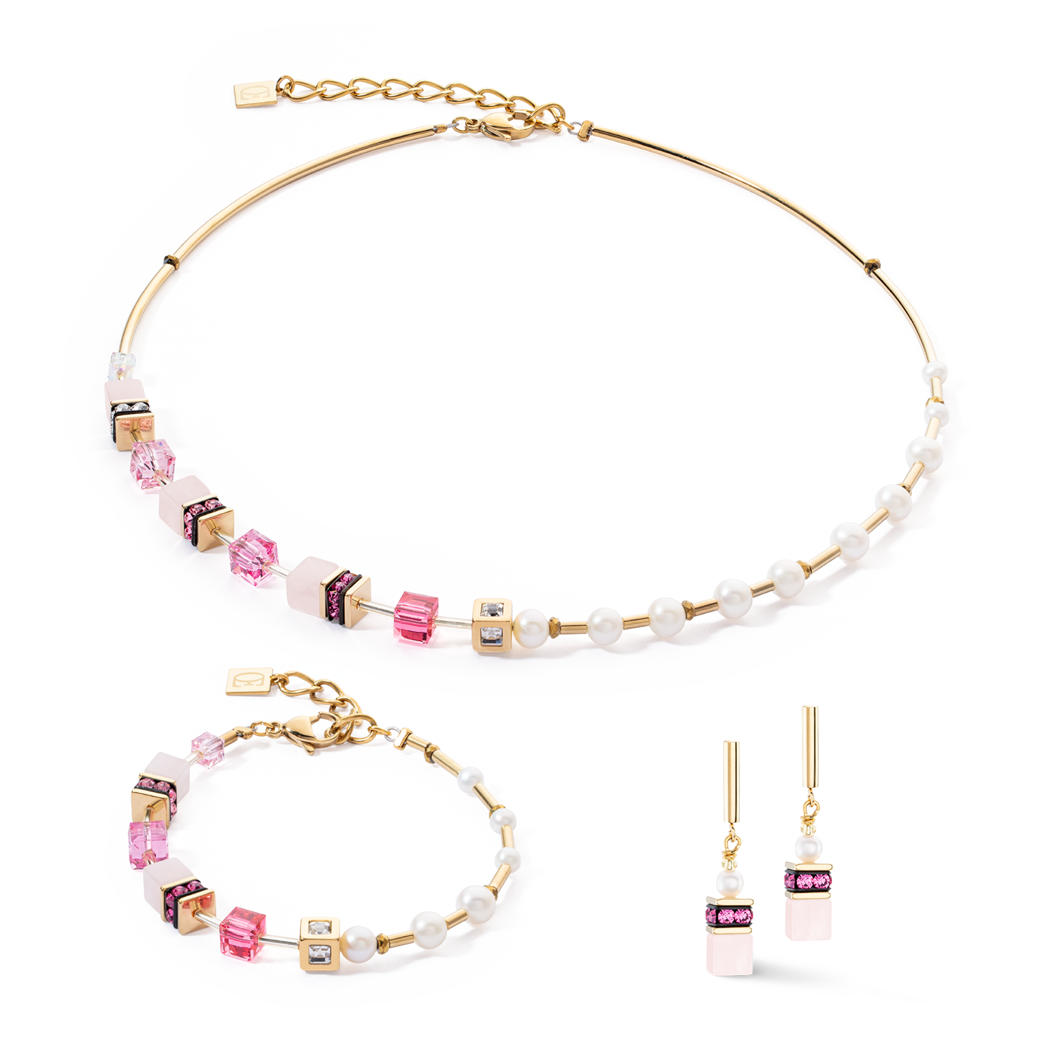 coeur-de-lion-armband-geocube-fusion-precious-pearl-mix-gold-pink image 3