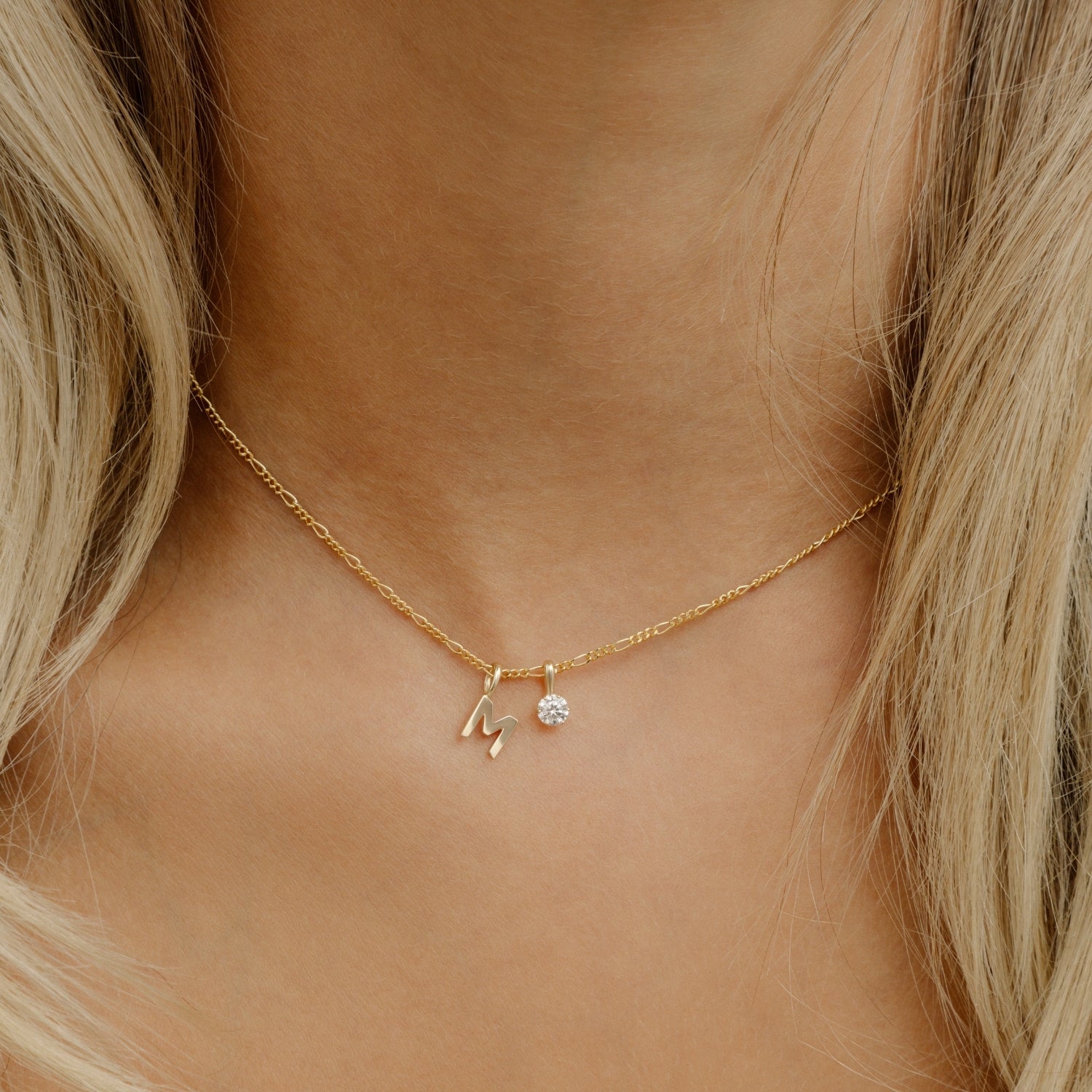 xenox-fine-krappe-midi-anh-nger-585-gelbgold-mit-4-mm-zirkonia image 3