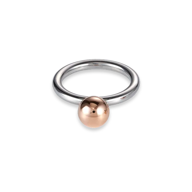 coeur-de-lion-ring-edelstahlkugel-klein-ros-gold image 1