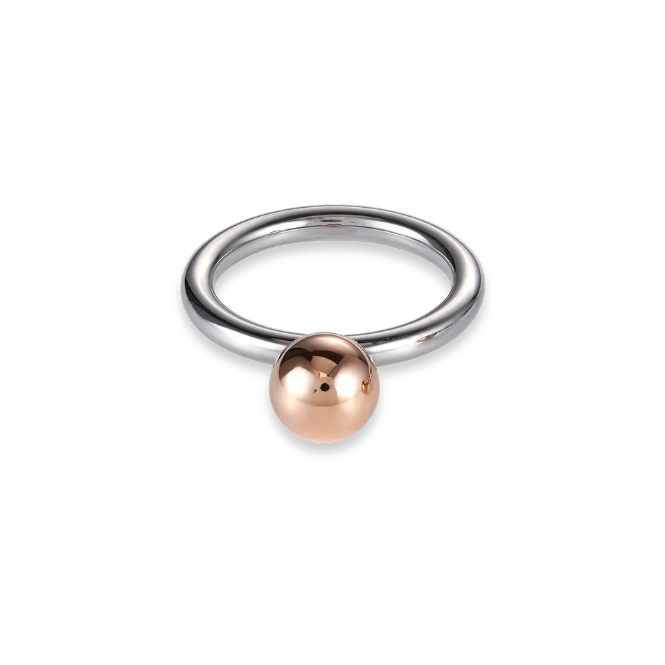 coeur-de-lion-ring-edelstahlkugel-klein-ros-gold image 1