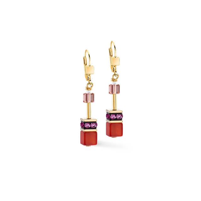 coeur-de-lion-geocube-iconic-precious-ohrringe-festive-rot-gold image 1