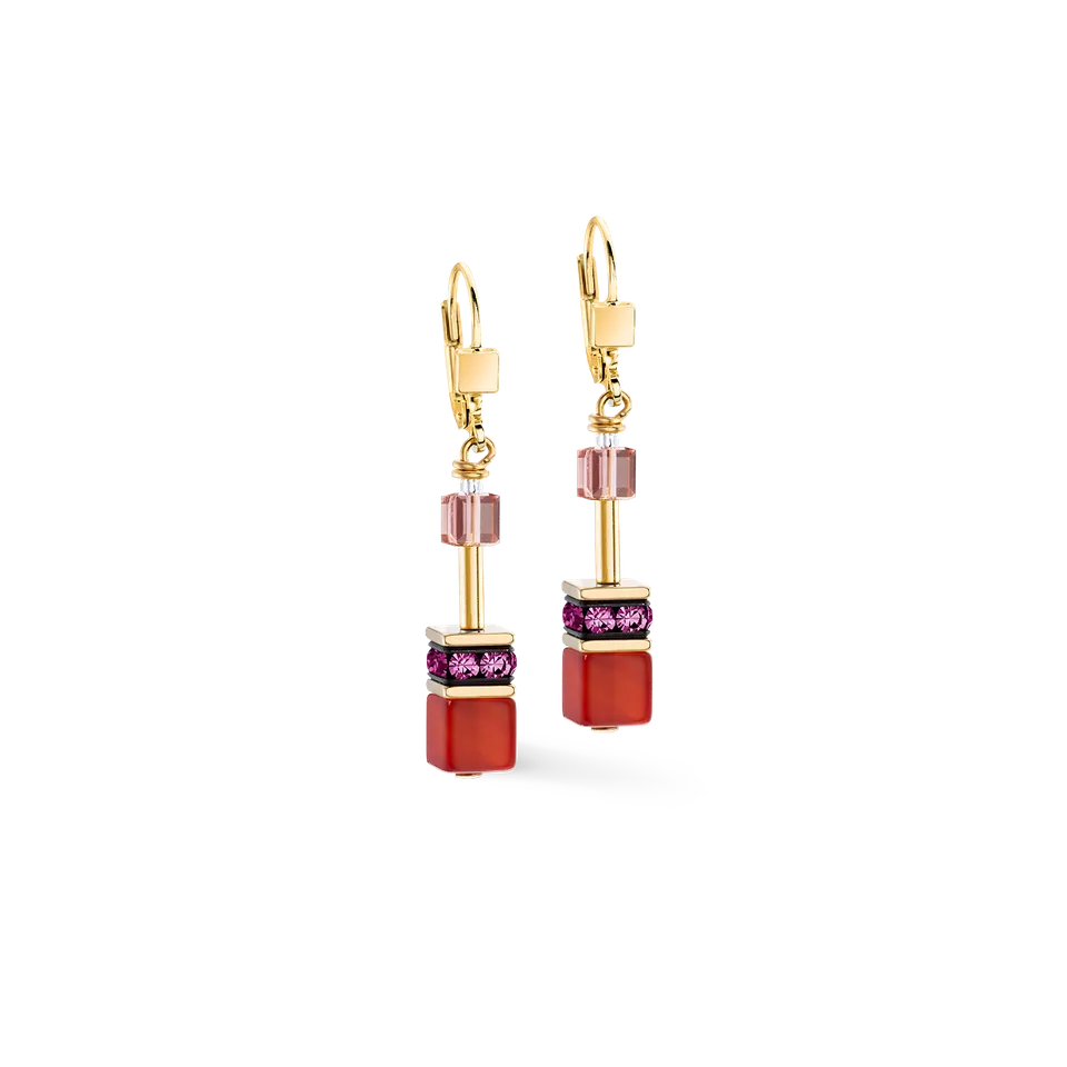 coeur-de-lion-geocube-iconic-precious-ohrringe-festive-rot-gold image 1