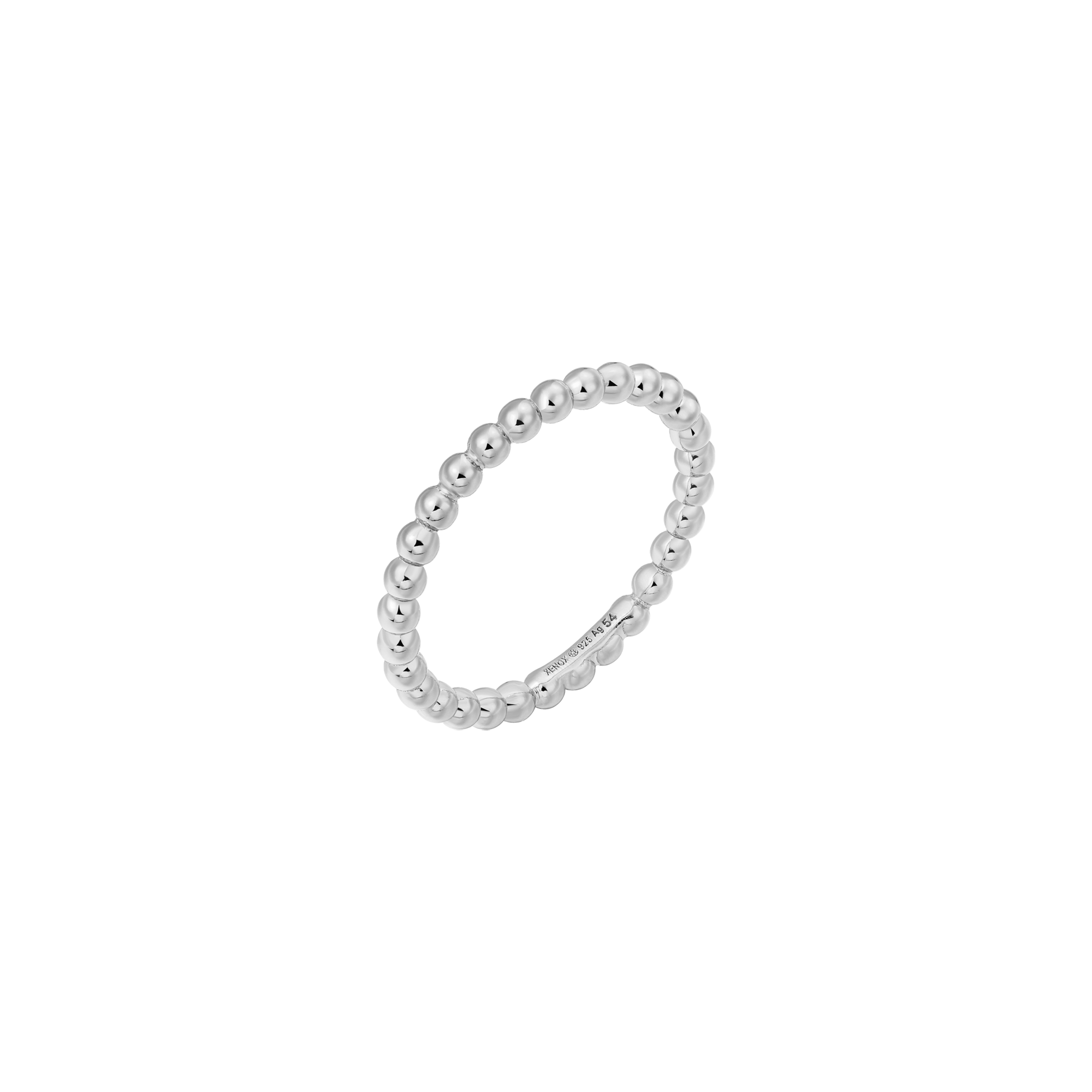 xenox-nova-ring-925-sterlingsilber-rhodiniert-mit-kugelstruktur image 1