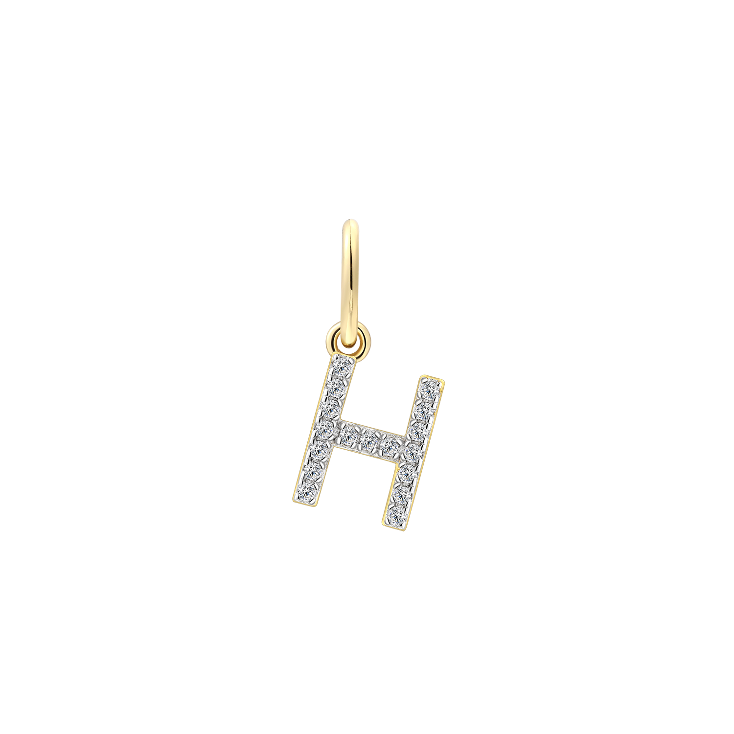 xenox-h-letter-charm-925-sterlingsilber-18k-vergoldung image 1