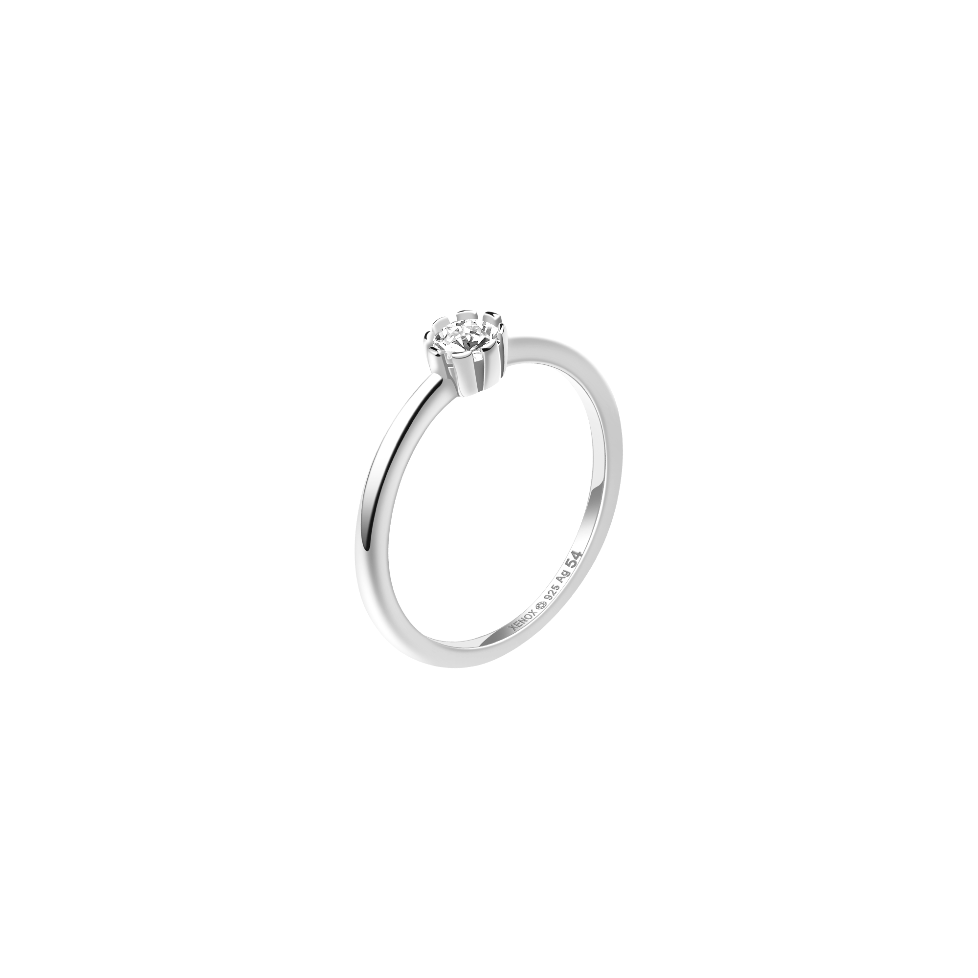 xenox-pure-essentials-ring-xs10626-aus-925-sterlingsilber-rhodiniert-mit-zirkoni image 1