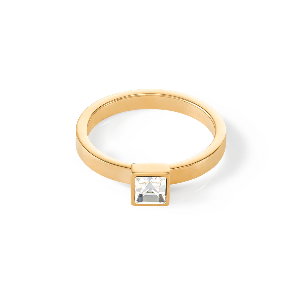 coeur-de-lion-brilliant-square-small-ring-gold-kristall image 1