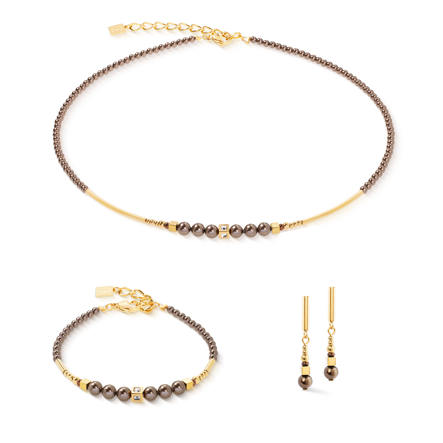 coeur-de-lion-armband-shimmering-princess-pearls-gold-braun-crystal-pearls image 3