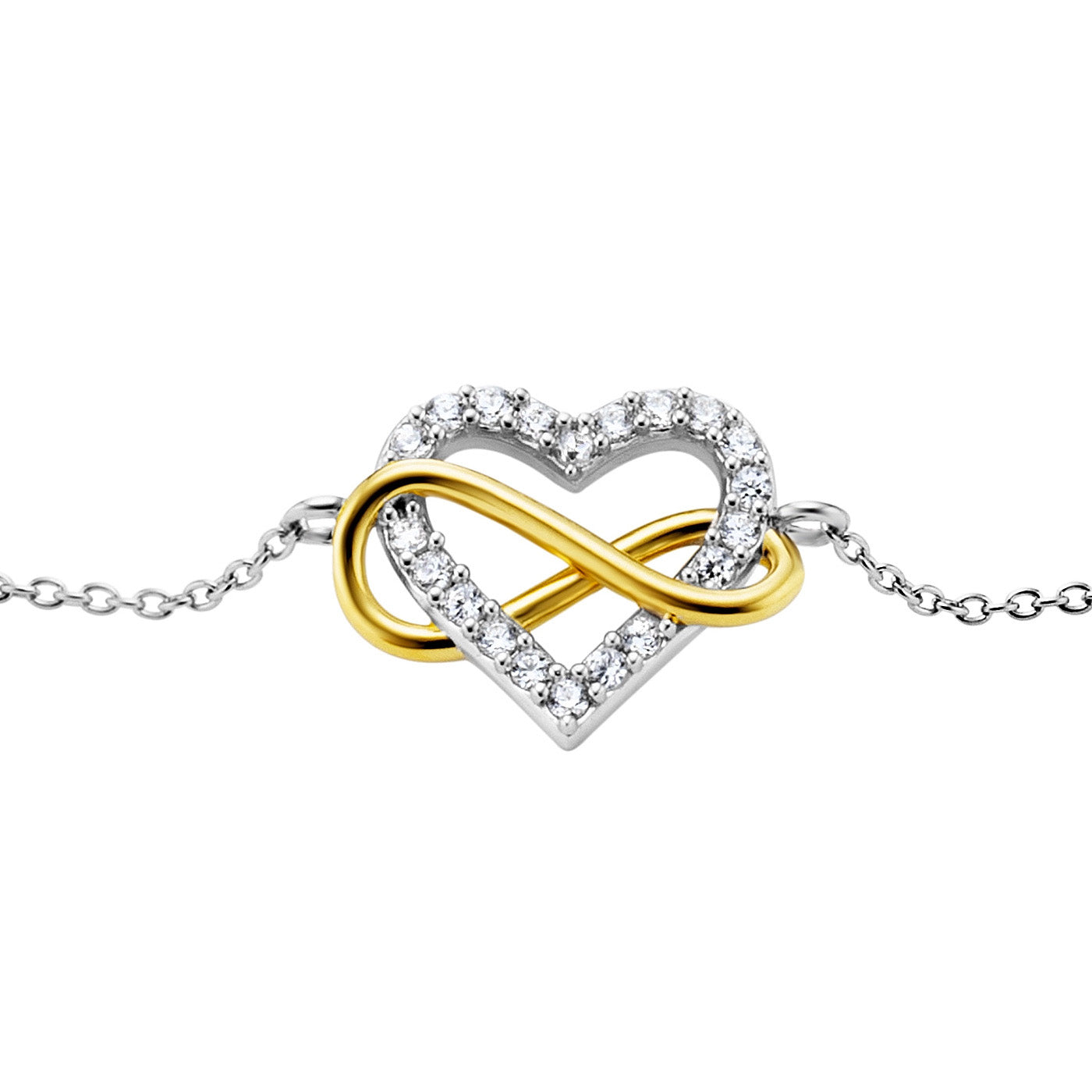 julie-julsen-armband-infinity-heart-bicolor-mit-20-wei-en-zirkonia image 2