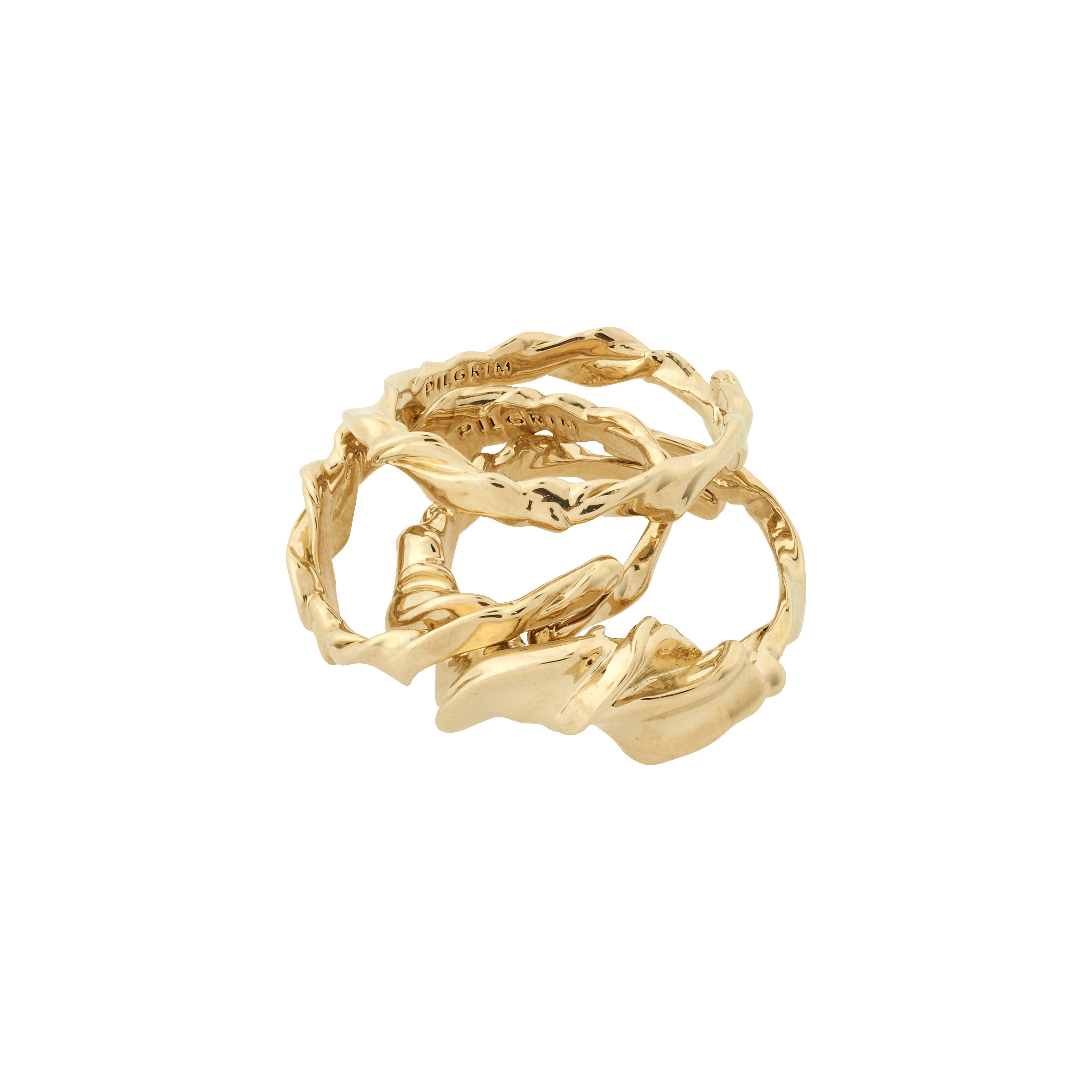 pilgrim-storm-ring-set-3-in-1-goldplattiert-verstellbare-stapelringe image 1