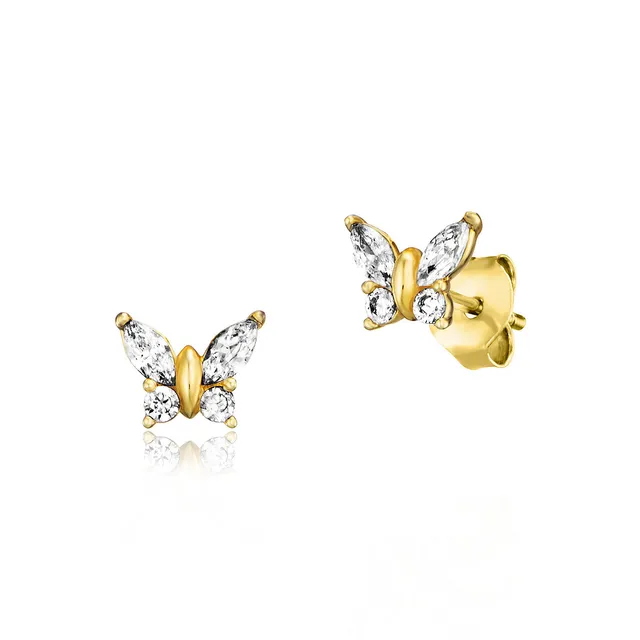 julie-julsen-kids-ohrstecker-butterfly-vergoldet-mit-8-zirkonia image 1