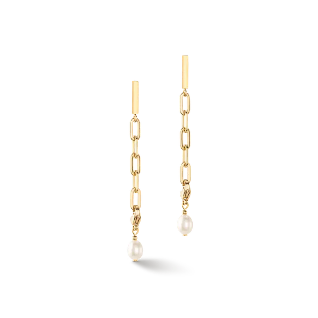 coeur-de-lion-modern-chain-ohrringe-gold-mit-s-wasserperlen-charms image 1