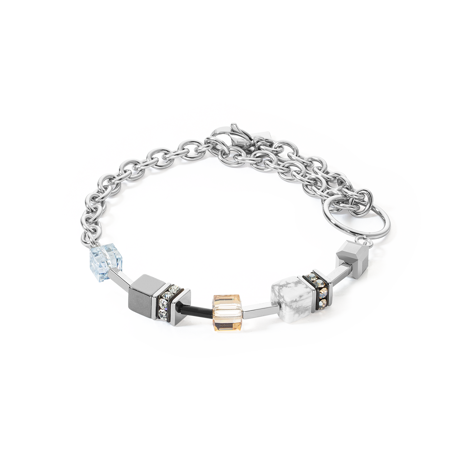 coeur-de-lion-geocube-iconic-precious-chain-armband-grau-beige image 1