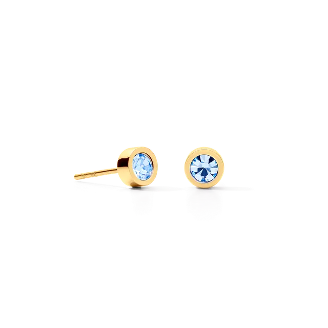 coeur-de-lion-sparkling-dot-ohrstecker-gold-hellblau-kristallglas image 1