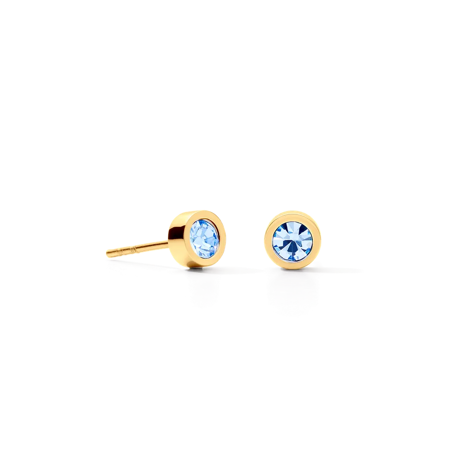 coeur-de-lion-sparkling-dot-ohrstecker-gold-hellblau-kristallglas image 1