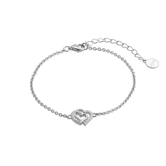 xenox-love-story-armband-925-sterlingsilber-rhodiniert-mit-herz-zirkonia image 1