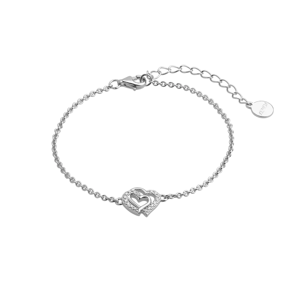 xenox-love-story-armband-925-sterlingsilber-rhodiniert-mit-herz-zirkonia image 1