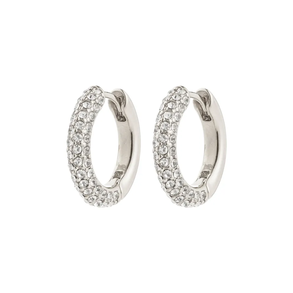 pilgrim-tatum-medium-hoops-versilbert-mit-preciosa-kristallen image 1