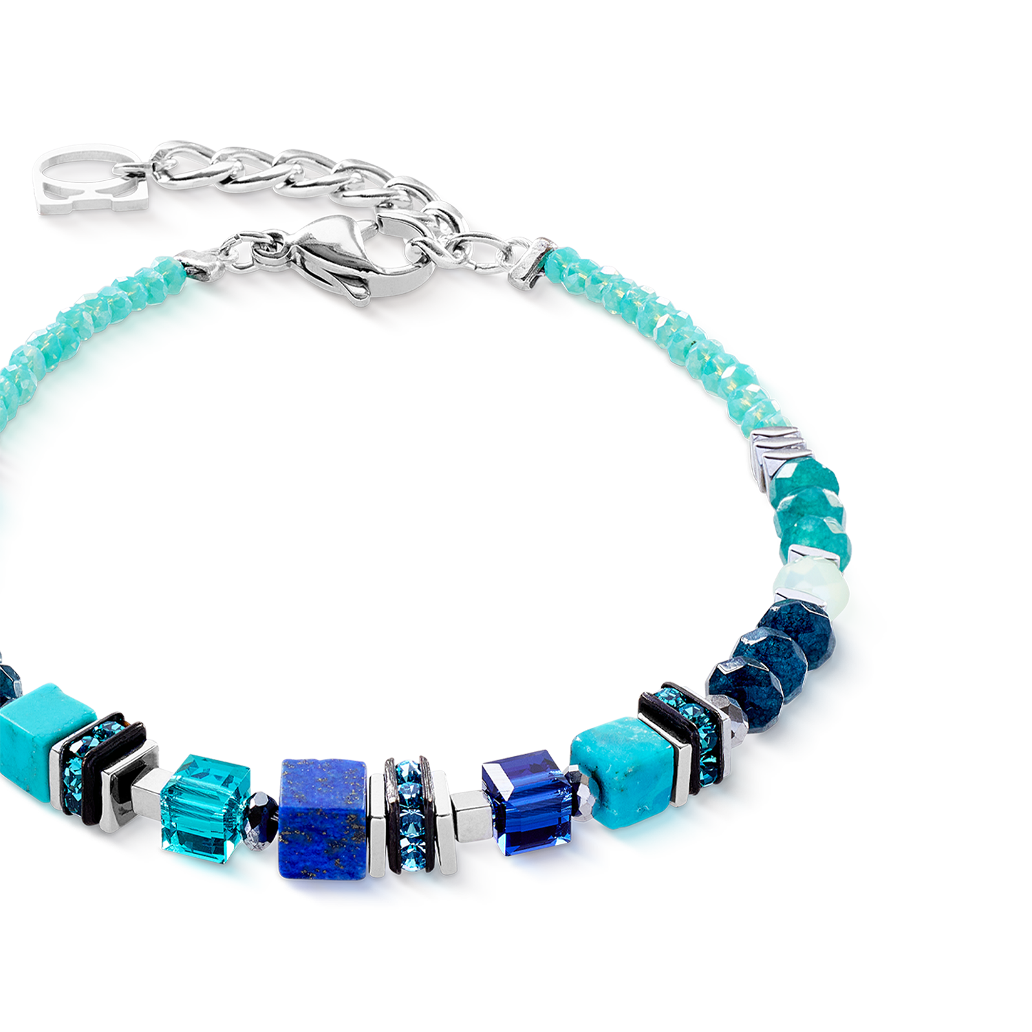 coeur-de-lion-wave-precious-flow-armband-silber-teal-edelstein image 2