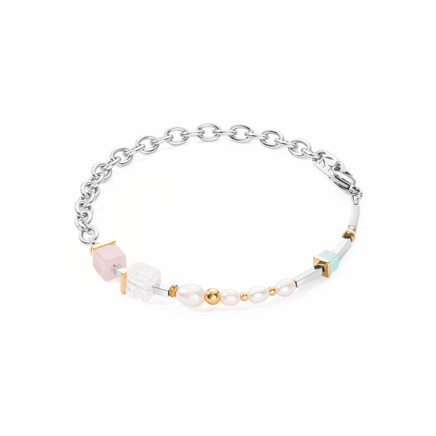 coeur-de-lion-armband-cool-romantic-cubes-pearls-bicolor image 1