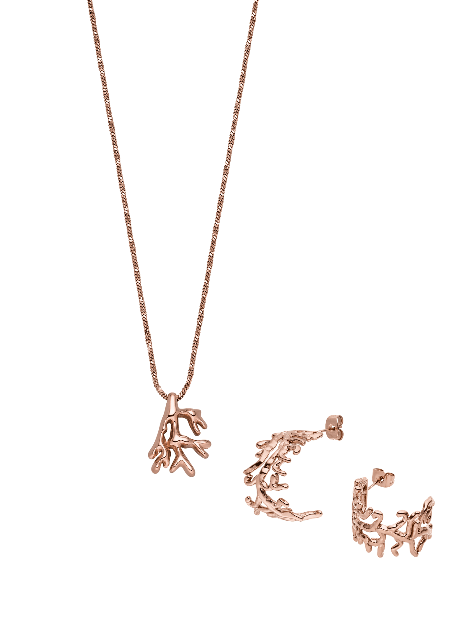 purelei-mahina-club-coral-set-14k-vergoldeter-edelstahl-kette-50-55-cm-creolen image 7