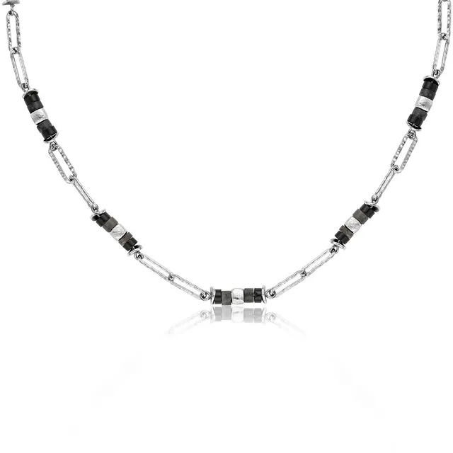 julie-julsen-loving-stones-halskette-schwarzer-achat-und-labradorit-40-cm image 1