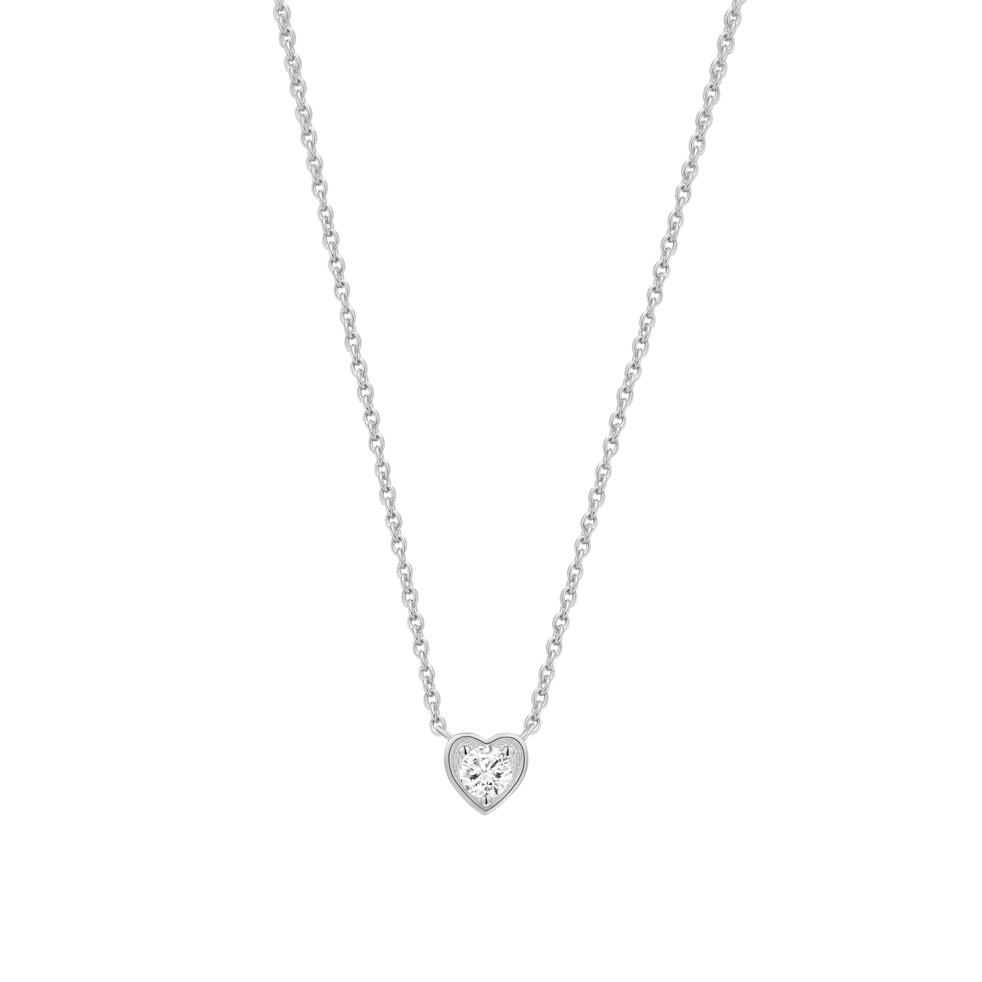 xenox-heart-drop-halskette-925-sterlingsilber-rhodiniert-mit-zirkonia image 1