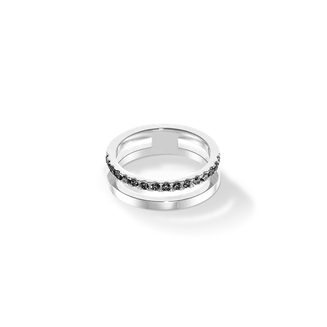 coeur-de-lion-eternal-unity-ring-silber-schwarz-zirkonia-edelstahl-ring image 1