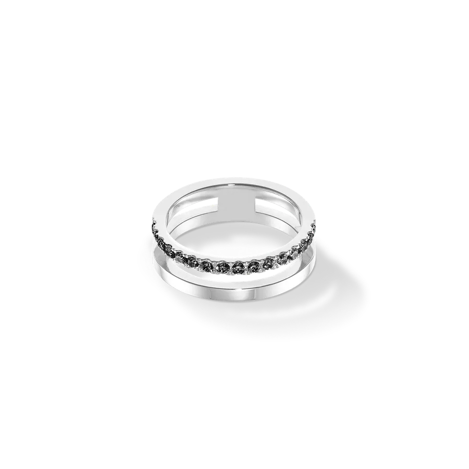 coeur-de-lion-eternal-unity-ring-silber-schwarz-zirkonia-edelstahl-ring image 1