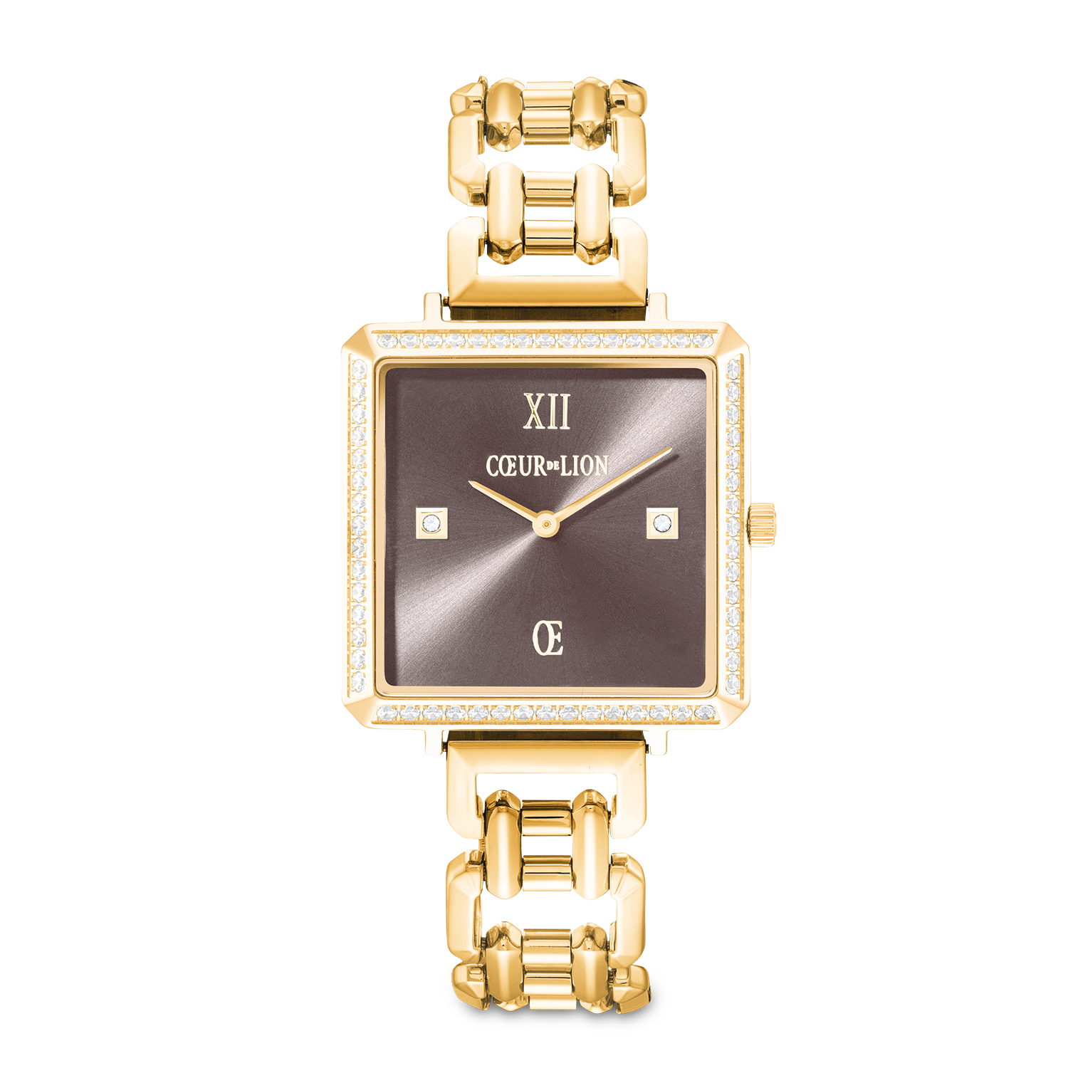 coeur-de-lion-iconic-cube-sparkling-mystic-mocca-uhr-gold-statement image 1