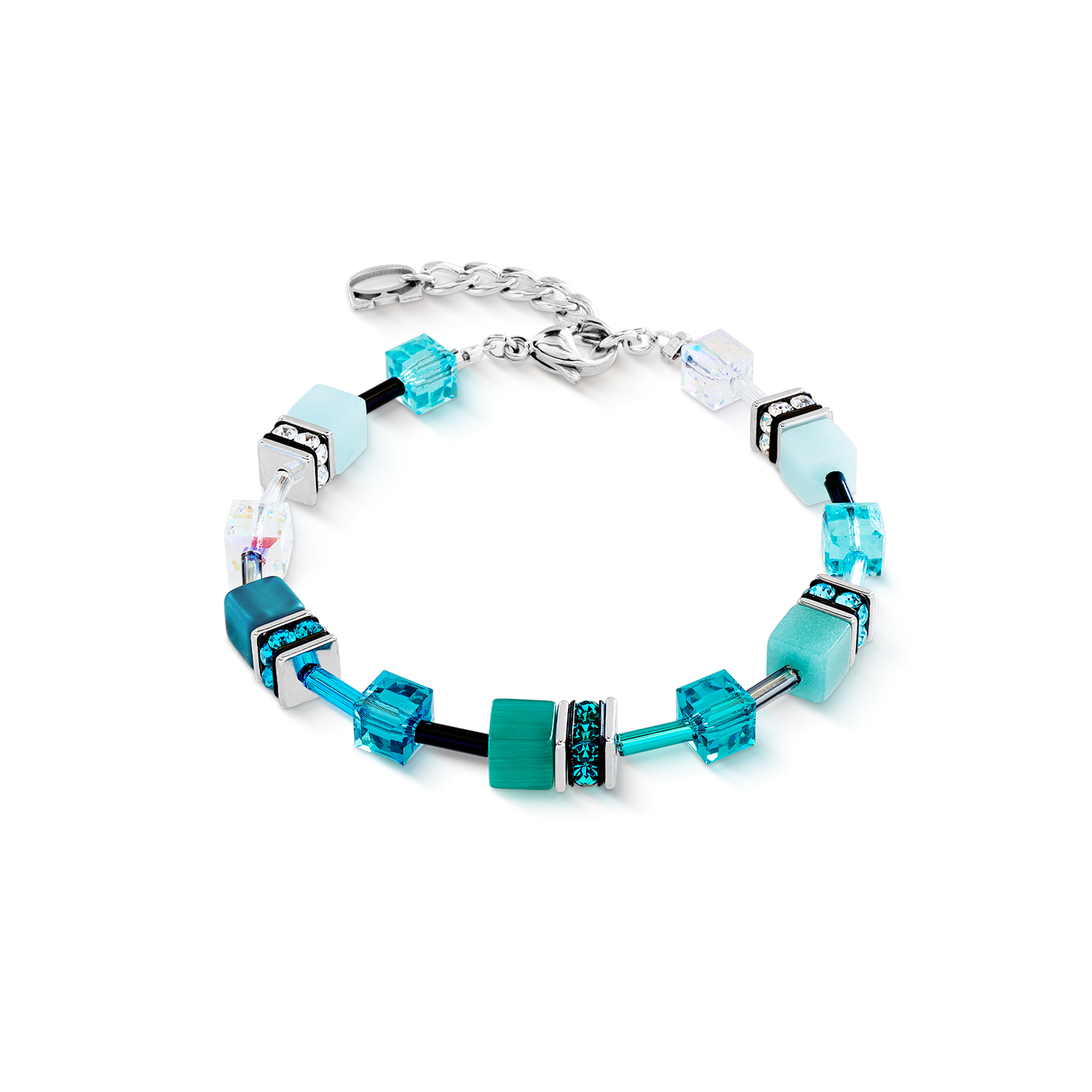 coeur-de-lion-geocube-iconic-armband-teal-silber image 1
