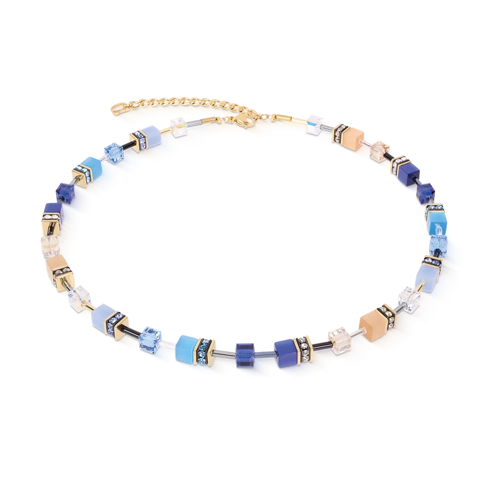 coeur-de-lion-geocube-iconic-halskette-azure-glow-gold-42-6-cm image 1