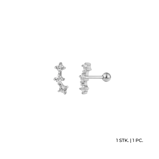 xenox-piercing-basic-ohrschmuck-925-sterlingsilber-rhodiniert-mit-zirkonia image 1