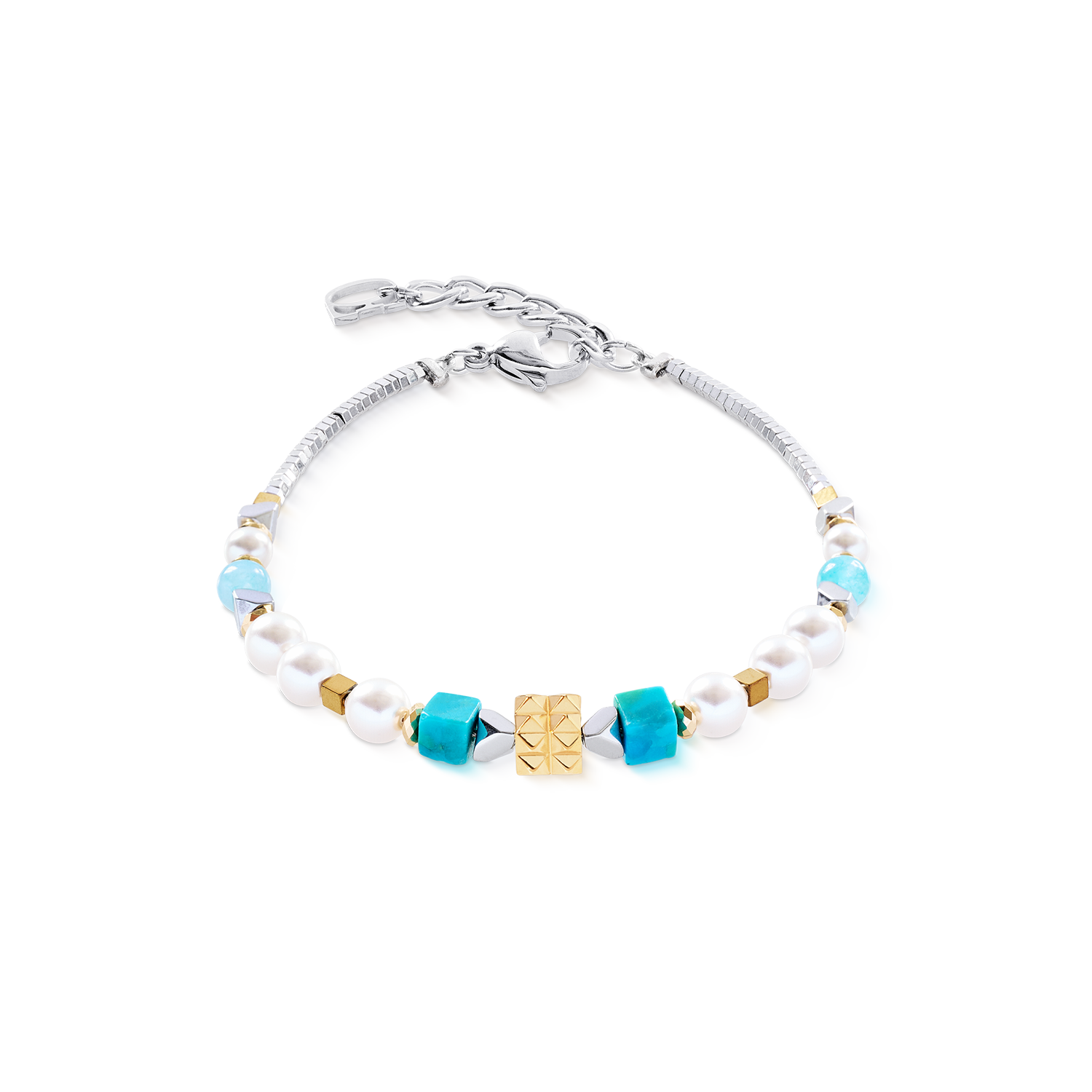coeur-de-lion-modern-elegance-spikes-armband-gold-t-rkis image 1