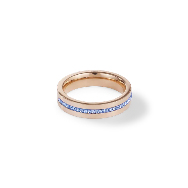 coeur-de-lion-iconic-collection-ring-edelstahl-ros-gold-mit-kristall-pav-streife image 1