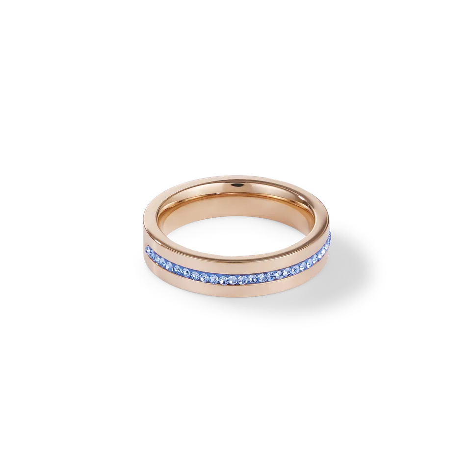 coeur-de-lion-iconic-collection-ring-edelstahl-ros-gold-mit-kristall-pav-streife image 1