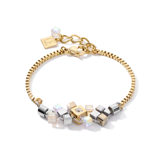 coeur-de-lion-armband-geocube-cluster-gold-silber image 1