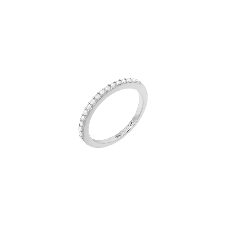 xenox-grace-ring-925-sterlingsilber-rhodiniert-mit-kunstperlen image 1