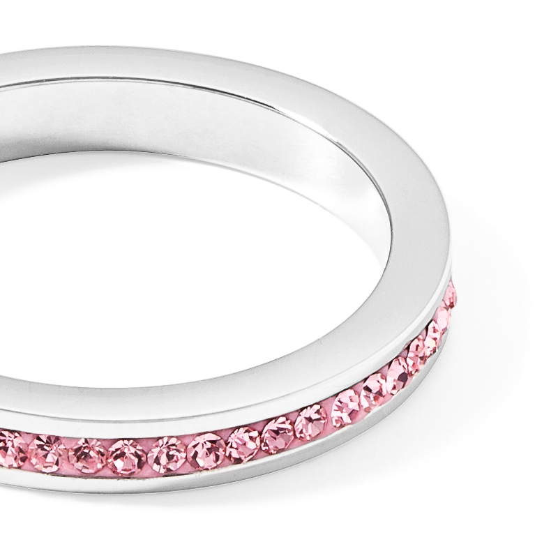 coeur-de-lion-ring-edelstahl-silber-mit-kristallen-pav-rosa image 2