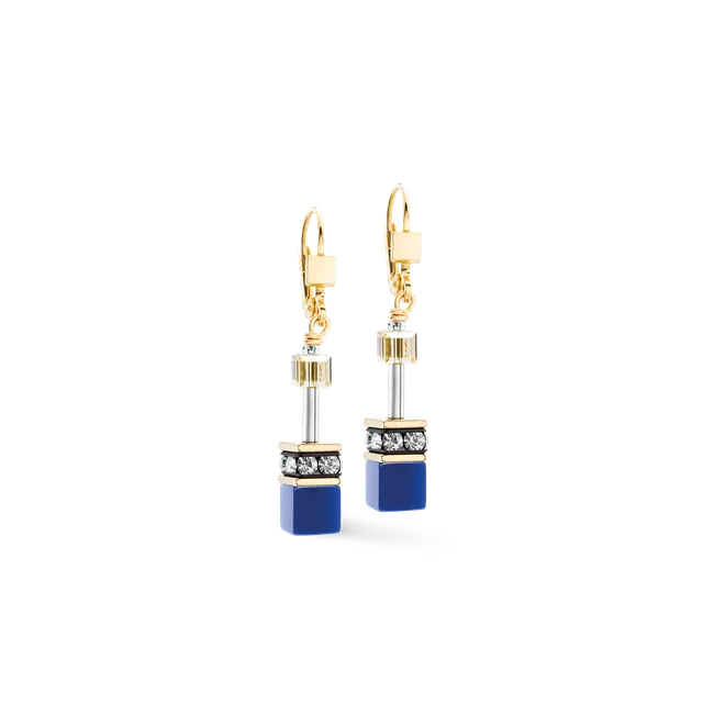 coeur-de-lion-geocube-iconic-ohrringe-azure-glow-gold-4-cm image 1