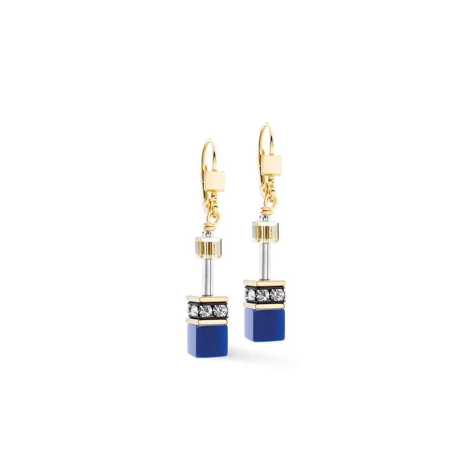coeur-de-lion-geocube-iconic-ohrringe-azure-glow-gold-4-cm image 1