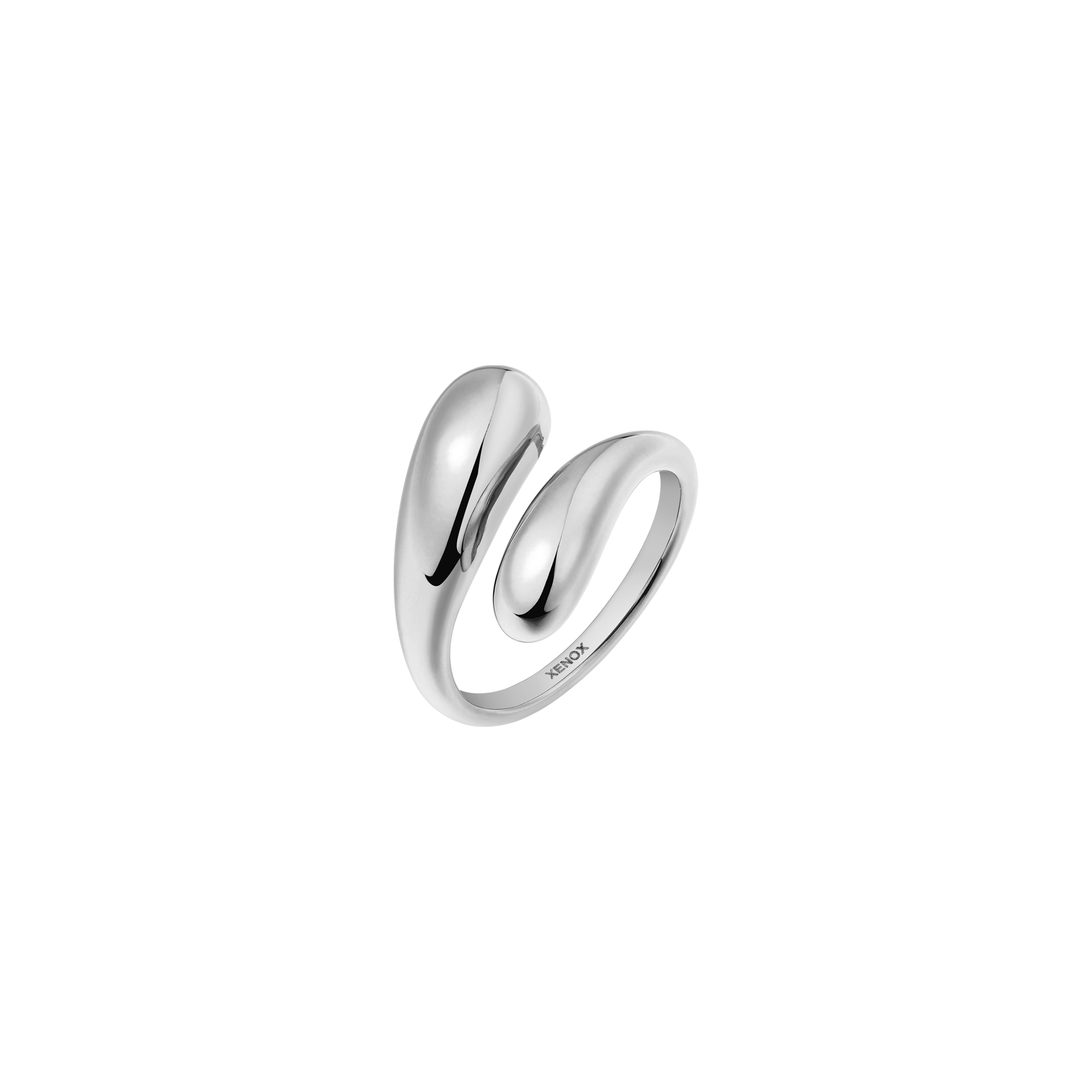 xenox-duo-drop-ring-edelstahl-silberfarben-beschichtet image 1