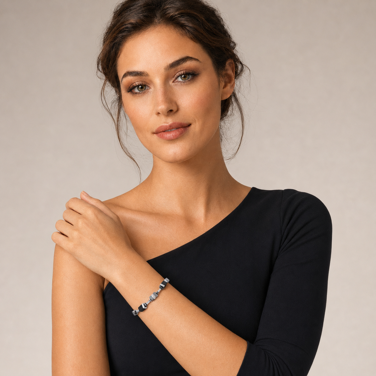 coeur-de-lion-cube-eclipse-armband-onyx-17-5-cm-edelstahl image 4