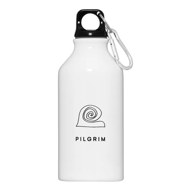 pilgrim-aluminium-trinkflasche-400-ml-wei-mit-logo image 1