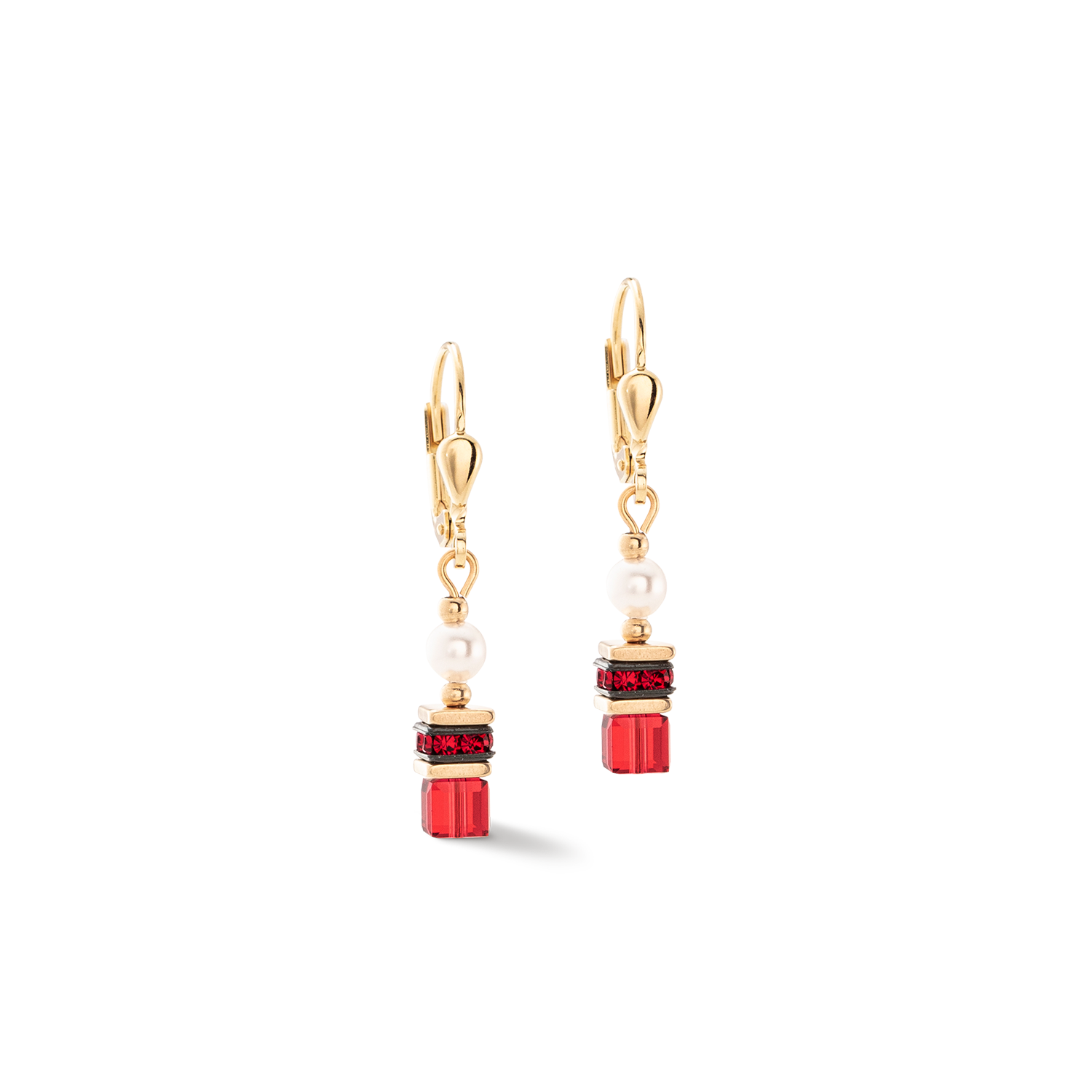 coeur-de-lion-ohrringe-sparkling-princess-gold-rot image 1