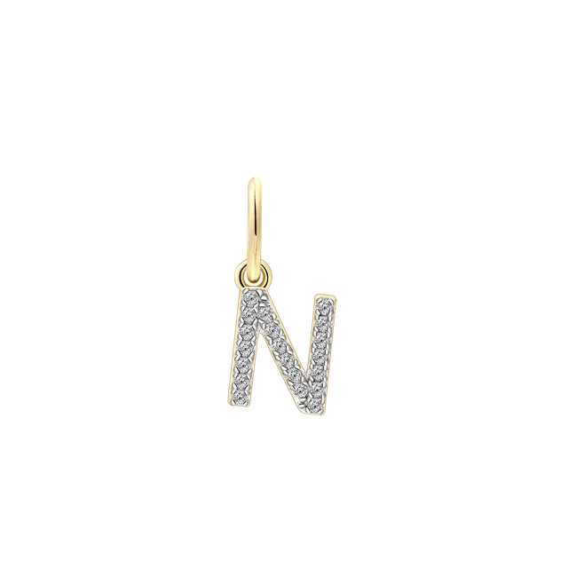 xenox-n-letter-charm-925-sterlingsilber-18k-vergoldet image 1