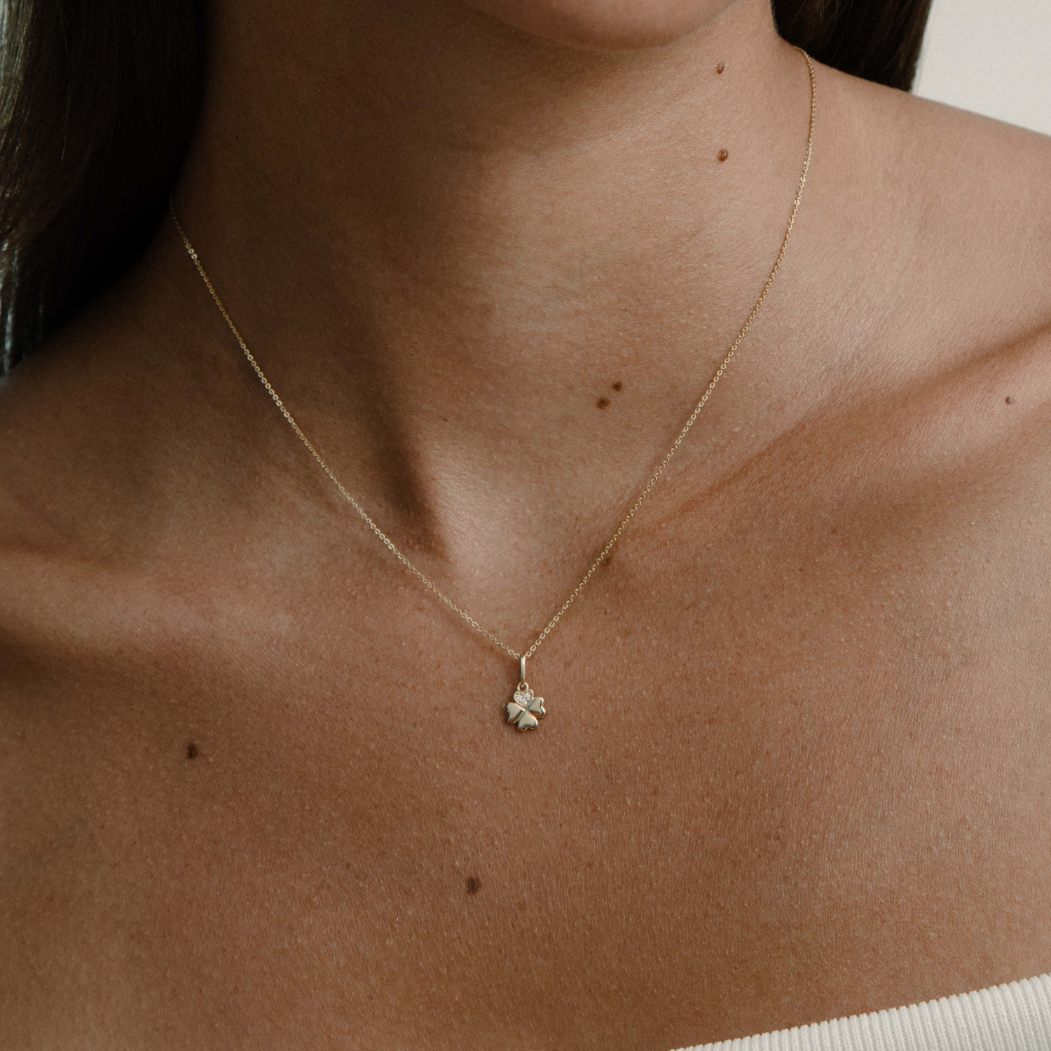 xenox-fine-clover-luck-anh-nger-585-gelbgold-kleeblatt-zirkonia image 2