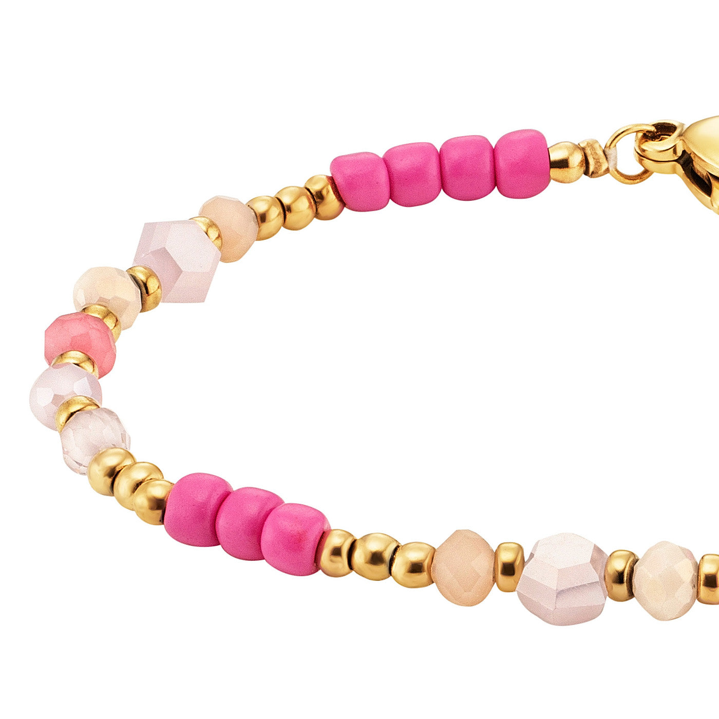 julie-julsen-kids-armband-edelstahl-vergoldet-pinke-glasperlen image 3